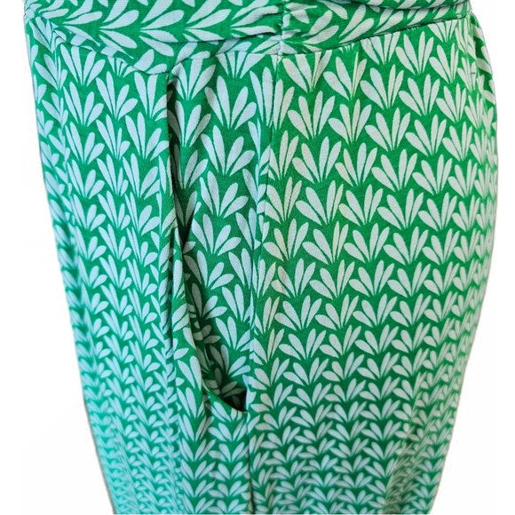 Boden Green A-Line Midi Stretch Dress Short Sleeve Crew Neck With Pockets - Picture 6 of 16